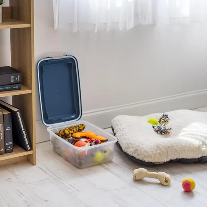 IRIS USA Airtight Dog Food Storage Container, Up to 11 lbs, Dog Cat Bird and Other Pet Food Treats Storage Bin, Dog Cat Wet Food Cans, Keep Fresh, BPA Free, Stackable, Navy by IRIS USA - Image 6