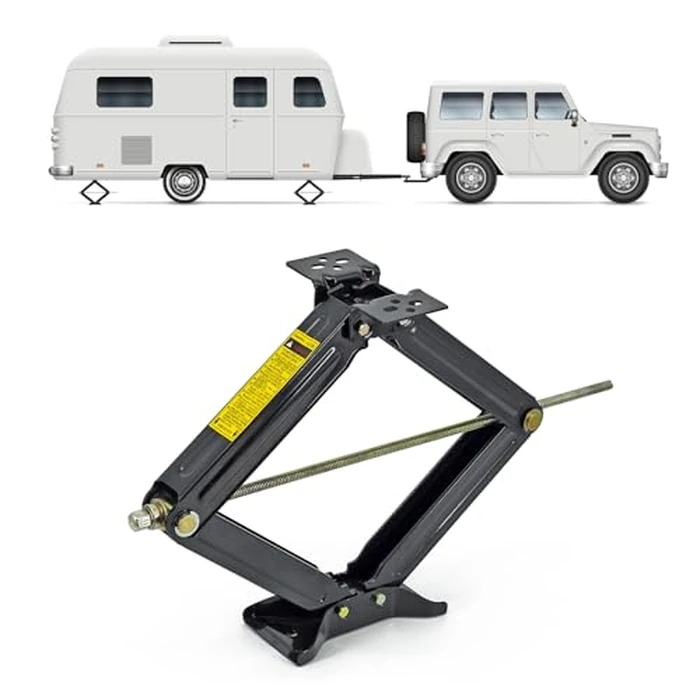 Cobra-Tek Universal RV Camper Travel Trailer Stabilizer Leveling Scissor Jack, Bolt-on or Weld-on, 2500 lbs Load Capacity, 24" inch Height, 5th Wheel, Stable Bow-Tie Base, j-2500, J2500, CBK-1124-PBK by Cobra-Tek - Image 1