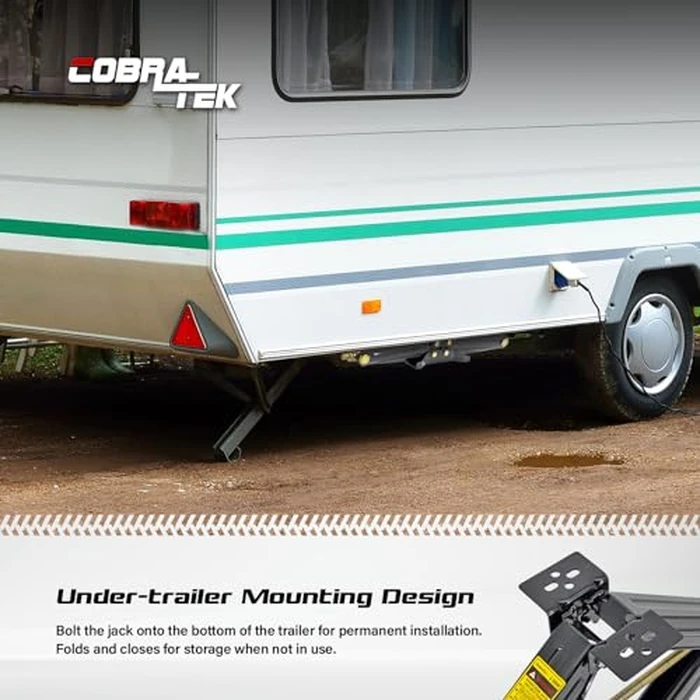 Cobra-Tek Universal RV Camper Travel Trailer Stabilizer Leveling Scissor Jack, Bolt-on or Weld-on, 2500 lbs Load Capacity, 24" inch Height, 5th Wheel, Stable Bow-Tie Base, j-2500, J2500, CBK-1124-PBK by Cobra-Tek - Image 3