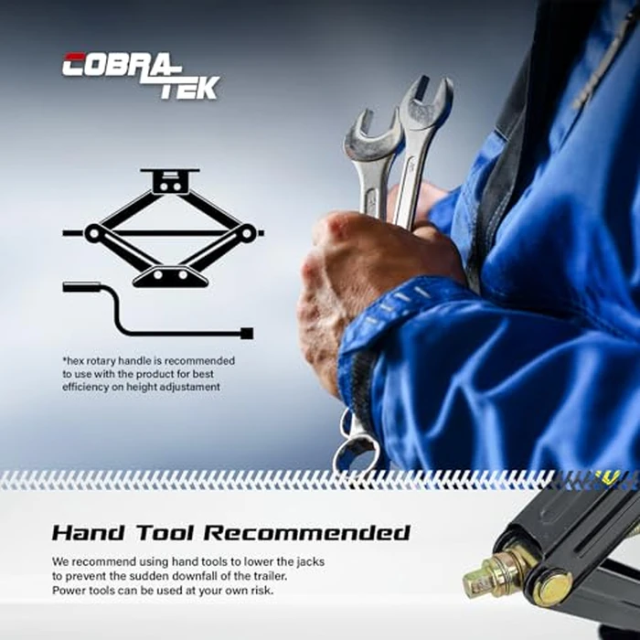 Cobra-Tek Universal RV Camper Travel Trailer Stabilizer Leveling Scissor Jack, Bolt-on or Weld-on, 2500 lbs Load Capacity, 24" inch Height, 5th Wheel, Stable Bow-Tie Base, j-2500, J2500, CBK-1124-PBK by Cobra-Tek - Image 6