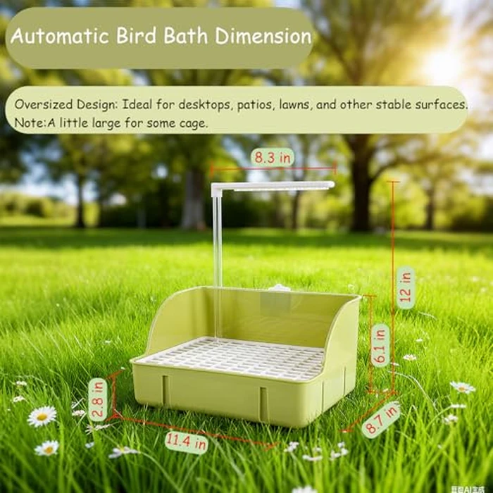 ROOJUNE Bird Bath, Automatic Parrot Shower Bath with Pump, Birds Shower Bathtub with Running Water, Birdcage, Medium Birds Parakeet Budgies Cockatiels Conures Finches, Lovebird by ROOJUNE - Image 3
