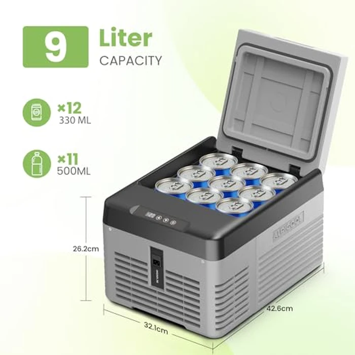 Alpicool Car Refrigerator 12 Volt Portable Car Fridge 10 Quart（9 L Electric Cooler with AC/DC，Car Refrigerator Freezer for Truck Van RV Camper SUV, Camping Boat Travel，-4~68 degreesF by Alpicool - Image 2