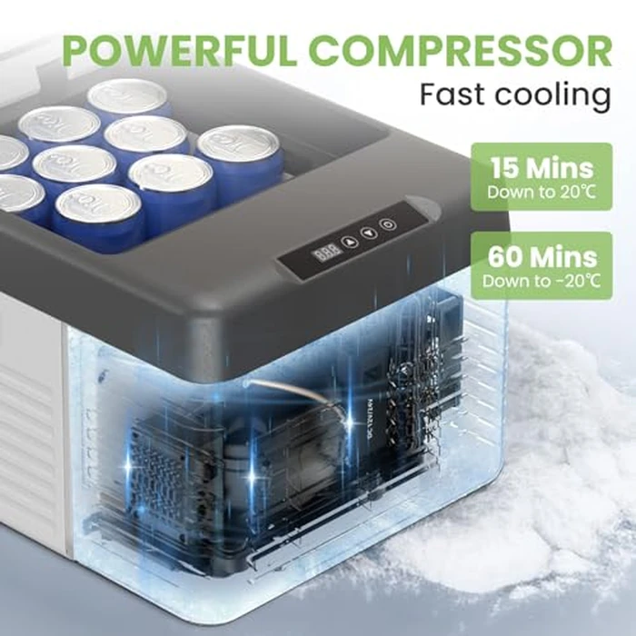 Alpicool Car Refrigerator 12 Volt Portable Car Fridge 10 Quart（9 L Electric Cooler with AC/DC，Car Refrigerator Freezer for Truck Van RV Camper SUV, Camping Boat Travel，-4~68 degreesF by Alpicool - Image 3