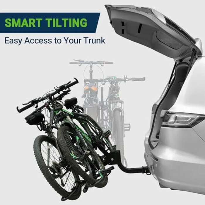 Bike Rack Hitch, 2 Bike Rack for Hitch, Hitch Mount Bike Rack for Car SUV Truck, 160 lbs Capacity, Foldable Tilt-Away Trailer Hitch Bike Rack for E-Bikes and Fat Tire Bikes, Fits 2" Receiver by Season Guard - Image 3