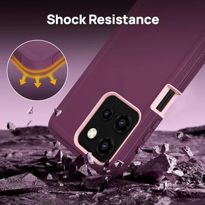 ScandiCasis for Moto G Play 5G 2025/Moto G 2025 Protective Case, Heavy Duty [Shockproof] [Dropproof] [Dustproof] Phone Case 3-Layer Rugged Hard Cover, Purple/Pink by ScandiCasis - Image 5