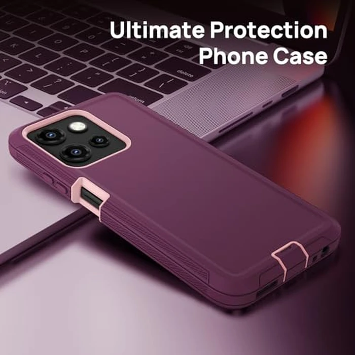 ScandiCasis for Moto G Play 5G 2025/Moto G 2025 Protective Case, Heavy Duty [Shockproof] [Dropproof] [Dustproof] Phone Case 3-Layer Rugged Hard Cover, Purple/Pink by ScandiCasis - Image 8