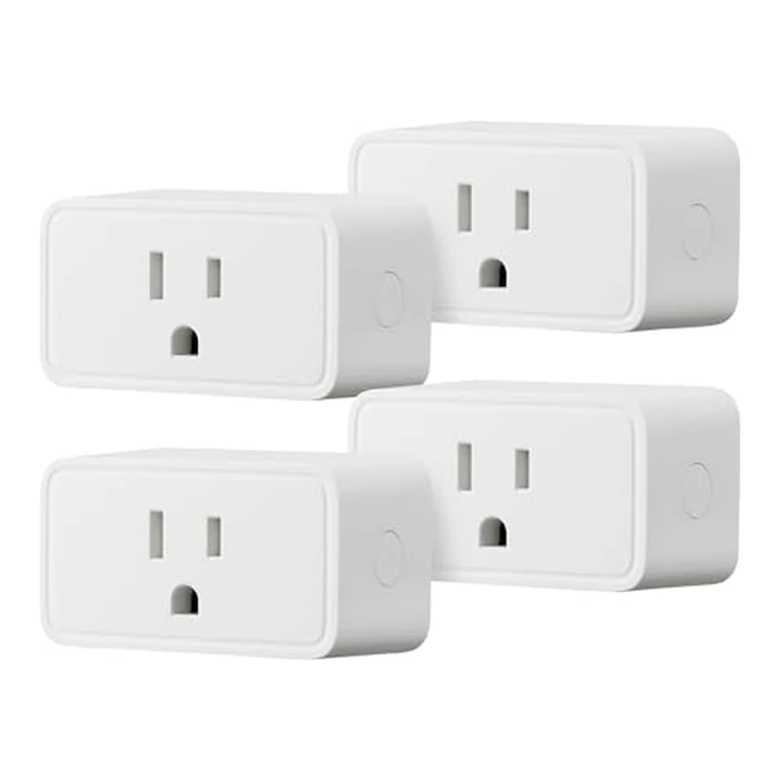 Amazon Basics Smart Plug, Works with Alexa Only, Voice Control, Remote APP Control, Schedule, Compact Design, Versatile, 2.4 GHz Wi-Fi, No Hub Required, 4-Pack, White by Amazon Basics - Image 1