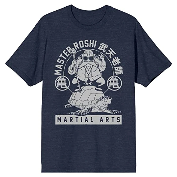 Dragon Ball Z Master Roshi Turtle School Men’s Navy Heather T-Shirt-XL by Bioworld - Image 1