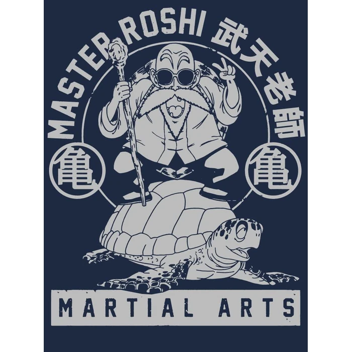 Dragon Ball Z Master Roshi Turtle School Men’s Navy Heather T-Shirt-XL by Bioworld - Image 2
