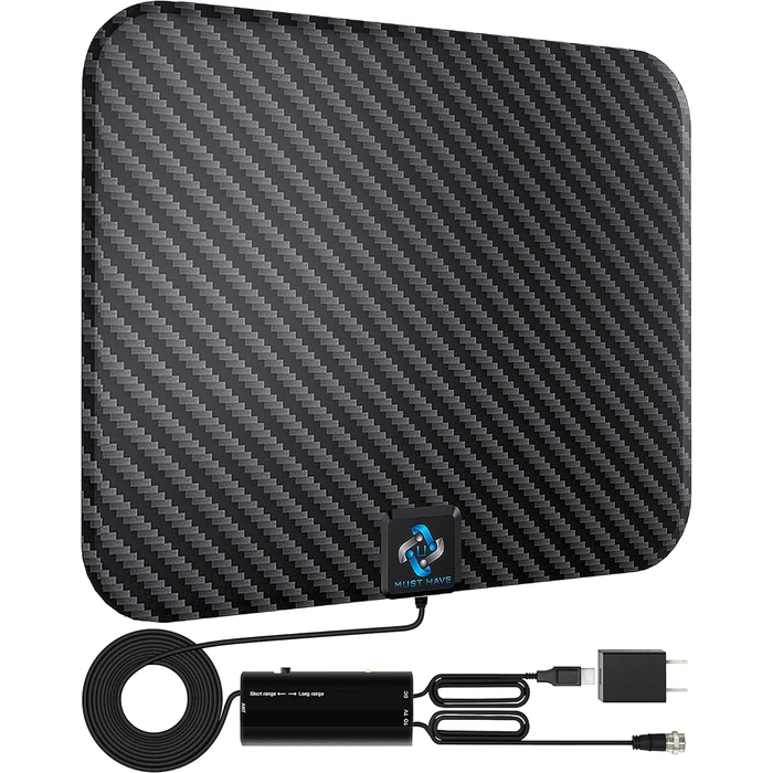 Amplified HD Digital TV Antenna Long 200 Miles Range - Support 4K 1080p Fire tv Stick and All TV's - Indoor Smart Switch Amplifier Signal Booster - 18ft HDTV Cable/AC Adapter by Lyrwihn - Used - Like New condition - US$30.28