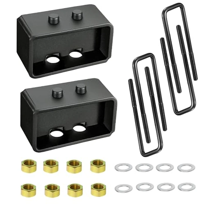 EVIL ENERGY 3" Rear Leveling Lift Kit Compatible with 2004-2020 Ford F150 2WD/4WD, 3 inch Rear Leveling Lift Block Kit Extended Square U-Bolts Black by EVIL ENERGY - Used - Like New condition