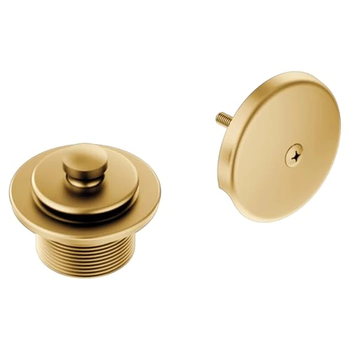 Moen T90331BG Push-N-Lock Tub and Shower Drain Kit with 1-1/2 Inch Threads, Brushed Gold, 2.91x4.25x3.70 by Moen - Used - Good condition - CA$112.91