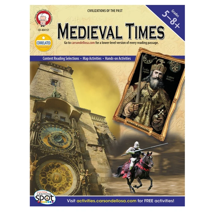 Mark Twain Medieval Times World History Book, Social Studies Workbook for Kids Grades 5 and Up With Critical Thinking, Map Skills, and Hands-on Activities, Classroom or Homeschool Curriculum by Mark Twain Media - Used - Good condition - CA$42.39