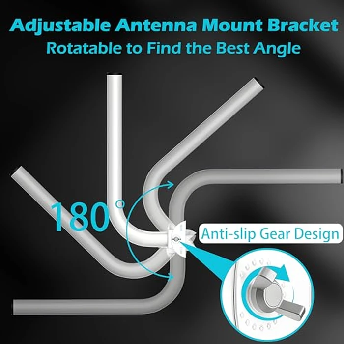 Adjustable Outdoor Antenna Mount Pole (OD 1.5", Length 17") - Universal J Pole Mount Bracket for Antenna, Weather Station, P2P, Access Point, Wireless Bridge, CPE, Starlink, Surveillance Camera by Rydocyee - Image 5