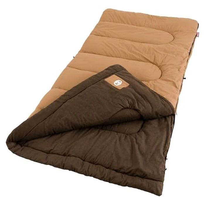 Coleman Dunnock 20 degreesF Big ‘n Tall Sleeping Bag, Cold-Weather Sleeping Bag Fits Adults up to 6ft 4in, Machine Washable, Flannel Liner by Coleman - Used - Like New condition - US$72.51