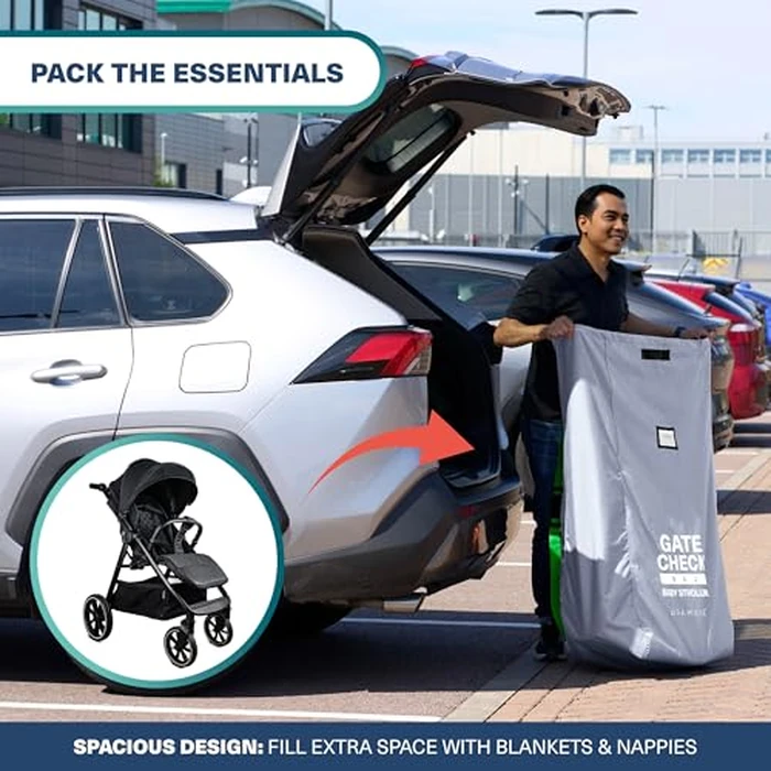 BRAMBLE - XL Baby Stroller Travel Carry Bag for Storage & Airplane Gate Check-in - Sturdy & Waterproof by Bramble - Image 3
