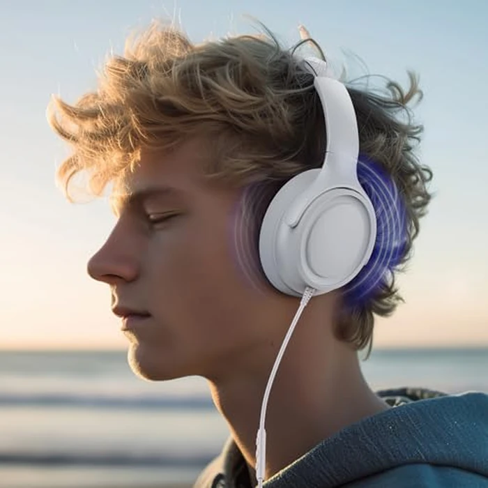 ADOOPE Wired Over-Ear Headphones with USB C Connector, Hi-Fi Stereo Sound, Noise-Isolating Ear Cups, Comfortable Fit for USB C Devices (White) by ADOOPE - Image 6