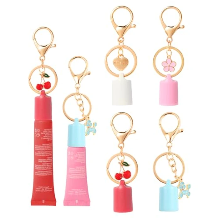 Limpskys Keychain Cap for Summer Fridays Lip Balm 0.5 oz - Lid with Key Ring & Charm, Fits Topicals 0.5 oz & e.l.f. Glow Reviver 0.52 oz Tubes - Lip Gloss Keychain (Lip Balm Not Included) by Limpskys - Used - Very Good condition