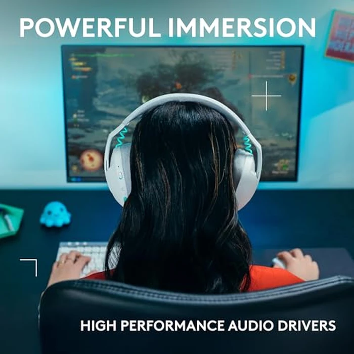 Logitech G321 Lightspeed Wireless Bluetooth Gaming Headset, Dynamic Comfort and fit, 16 kHz Boom mic, 20+ hrs Battery, PC, PS4, PS5, Nintendo Switch, Mobile - White by Logitech G - Image 6