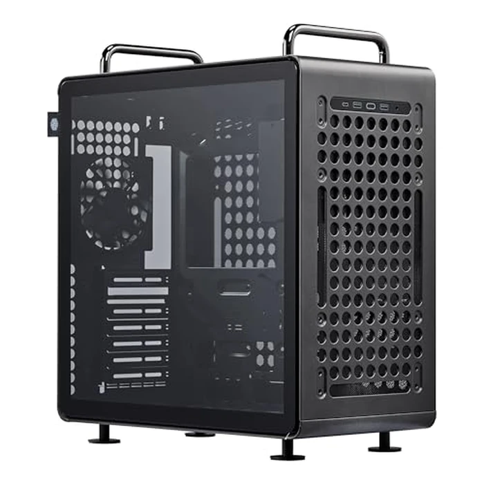 Cooler Master QUBE 540 ATX Mid-Tower PC Case - Highly Customizable Modular Computer Chassis with Movable I/O Panel, Multi-Position PSU Mount, Tempered Glass Panel & Portable Handles - Stardust Iron by Cooler Master - Used - Like New condition - US$66.49