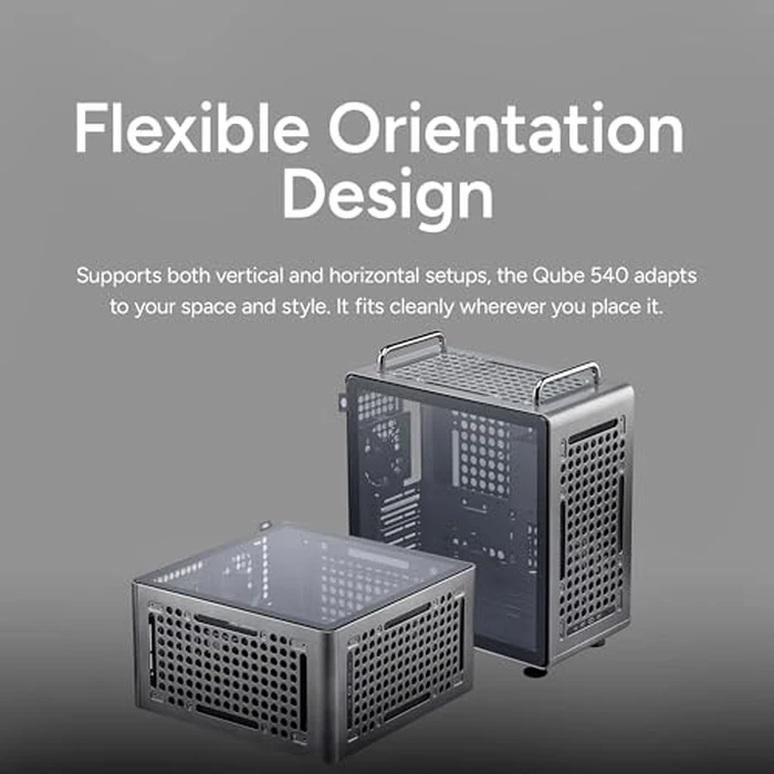Cooler Master QUBE 540 ATX Mid-Tower PC Case - Highly Customizable Modular Computer Chassis with Movable I/O Panel, Multi-Position PSU Mount, Tempered Glass Panel & Portable Handles - Stardust Iron by Cooler Master - Image 6