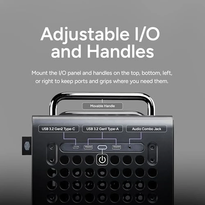 Cooler Master QUBE 540 ATX Mid-Tower PC Case - Highly Customizable Modular Computer Chassis with Movable I/O Panel, Multi-Position PSU Mount, Tempered Glass Panel & Portable Handles - Stardust Iron by Cooler Master - Image 7