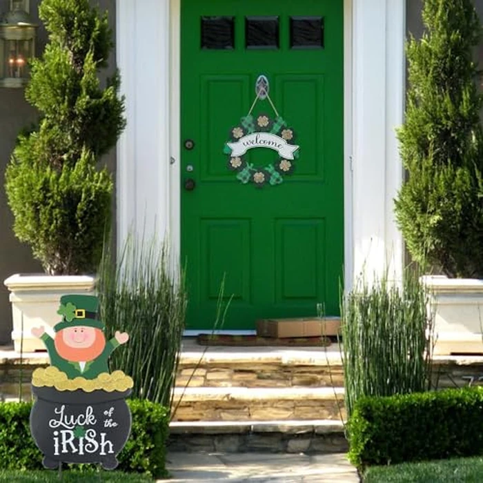 hogardeck St Patricks Day Decorations Outdoor, Leprechaun Pot of Gold Decorative Garden Stakes for St Patricks Day Decor, Luck of the Irish Yard Sign Saint Patricks Day Decorations for Home Porch Lawn by hogardeck - Image 6