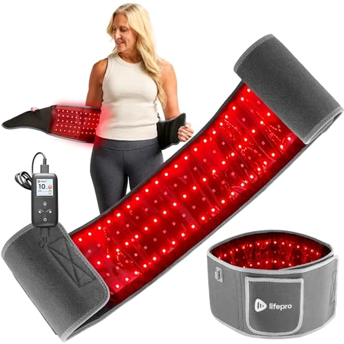 Lifepro Red Light Therapy Belt - Infrared Red Light Therapy for Body, Back and Shoulder - 660nm & 850nm Near Infrared Heating Pad - Adjustable & Portable for Wellness & Relaxation by LifePro - Used - Like New condition