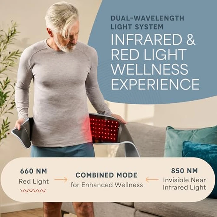 Lifepro Red Light Therapy Belt - Infrared Red Light Therapy for Body, Back and Shoulder - 660nm & 850nm Near Infrared Heating Pad - Adjustable & Portable for Wellness & Relaxation by LifePro - Image 5
