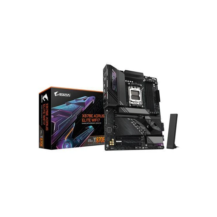 GIGABYTE X870E AORUS ELITE WIFI7 AM5 LGA 1718, ATX, DDR5, 4x M.2, PCIe 5.0, USB4, Wi-Fi 7, 2.5GbE LAN, EZ-Latch, 5-Year Warranty by GIGABYTE - Open Boxproduct Type condition