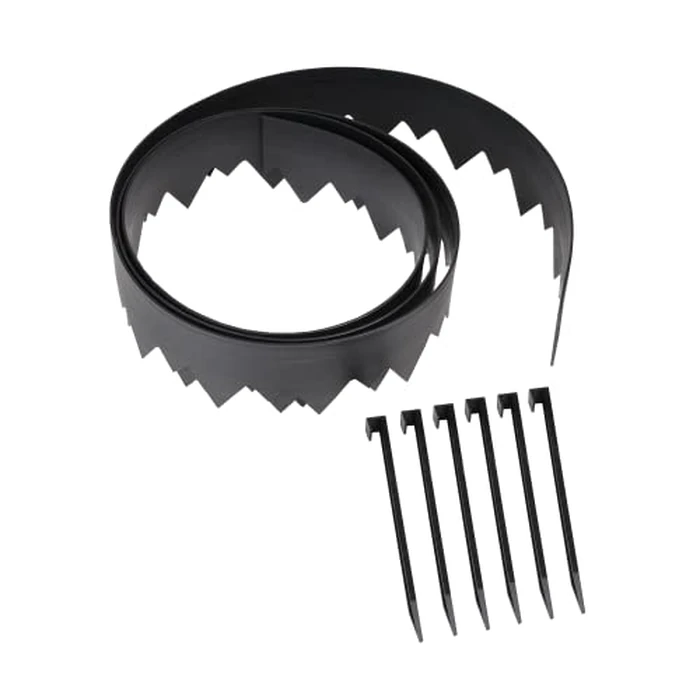 EasyFlex Pound-in Landscape Edging with Bonus Anchoring Stakes, 4.5 in. Straight Top Plastic Garden Border, 20 Foot Kit, Black, (3500-20CXX-3) by EasyFlex - Used - Like New condition - US$21.24