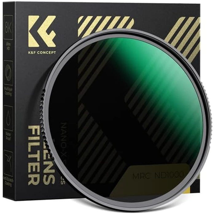 K&F CONCEPT 72mm ND1000 Filter - Fixed 10 Stop ND Filter, HD Optical Glass, 28 Layer Nano Coating, for Long Exposure Shot (Nano-X Series) by K&F CONCEPT - Image 1