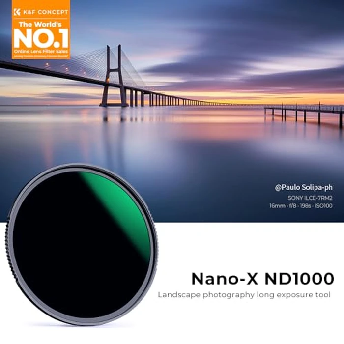 K&F CONCEPT 72mm ND1000 Filter - Fixed 10 Stop ND Filter, HD Optical Glass, 28 Layer Nano Coating, for Long Exposure Shot (Nano-X Series) by K&F CONCEPT - Image 2