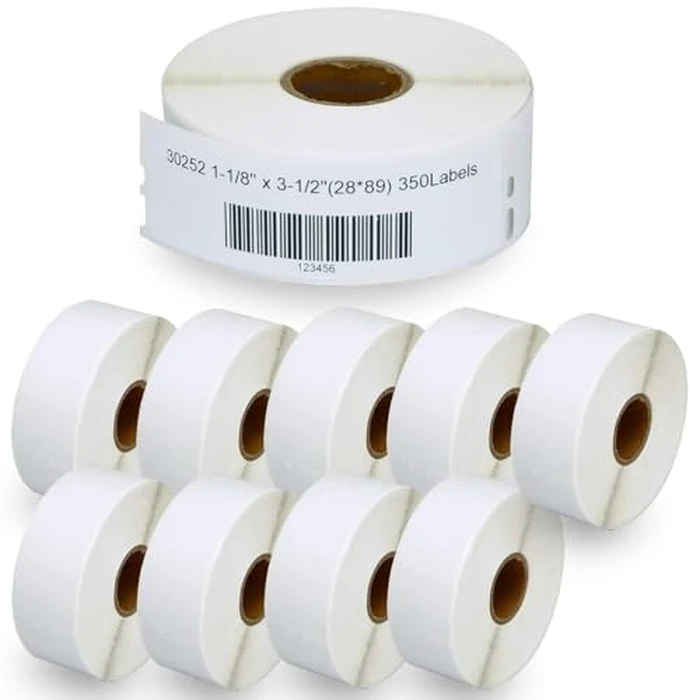 BETCKEY - Compatible DYMO 30252 (1-1/8" x 3-1/2") Address & Barcode Labels - Compatible with DYMO Labelwriter 450, 4XL, NOT Fit 550 & 5XL [10 Rolls/3500 Labels] by BETCKEY - Image 1