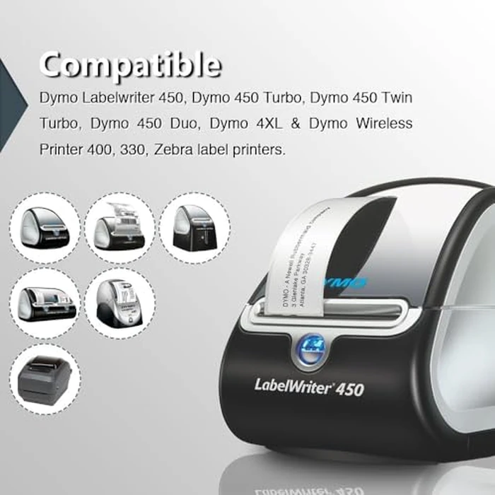 BETCKEY - Compatible DYMO 30252 (1-1/8" x 3-1/2") Address & Barcode Labels - Compatible with DYMO Labelwriter 450, 4XL, NOT Fit 550 & 5XL [10 Rolls/3500 Labels] by BETCKEY - Image 4