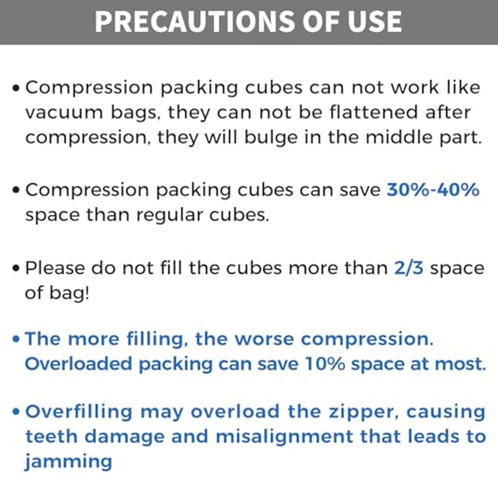 BAGAIL 4 Set/6 Set/8 Set Compression Packing Cubes Travel Accessories Expandable Packing Organizers (Cloth Pattern, 4-Black) by BAGAIL - Image 5