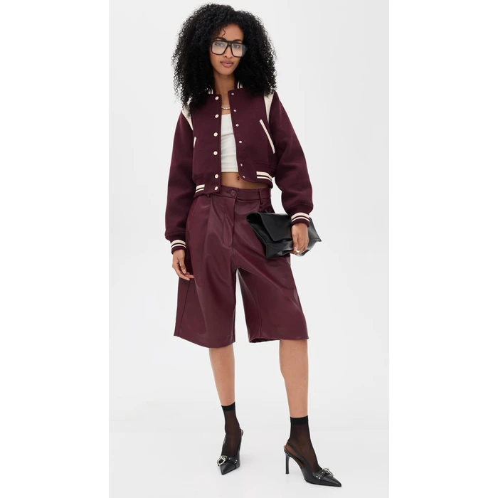 [BLANKNYC] Women's Smart Move Bomber Jacket, Burgundy Multi, S by [BLANKNYC] - Image 5