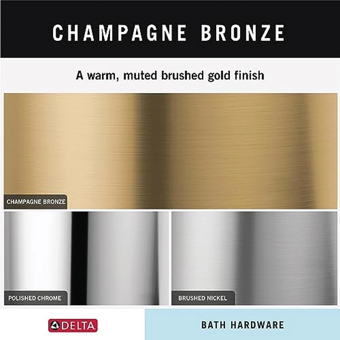 Delta Tetra (1-Pack) Towel Hooks Champagne Bronze Double Bathroom J Hooks Wall Mounted for Robes & Towels Hand Towel Hook Holder Kitchen, Bathroom Accessories 78935-CZ by DELTA - Image 4