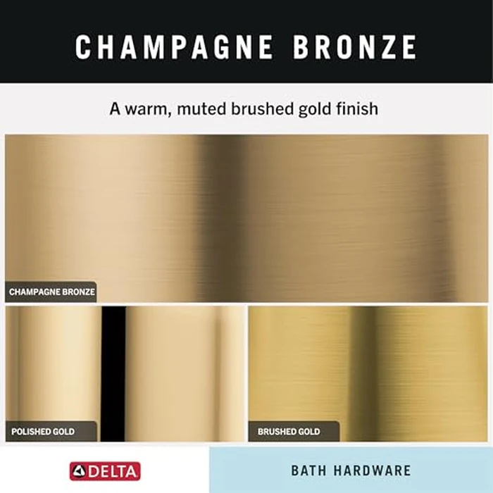Delta Tetra (1-Pack) Towel Hooks Champagne Bronze Double Bathroom J Hooks Wall Mounted for Robes & Towels Hand Towel Hook Holder Kitchen, Bathroom Accessories 78935-CZ by DELTA - Image 6
