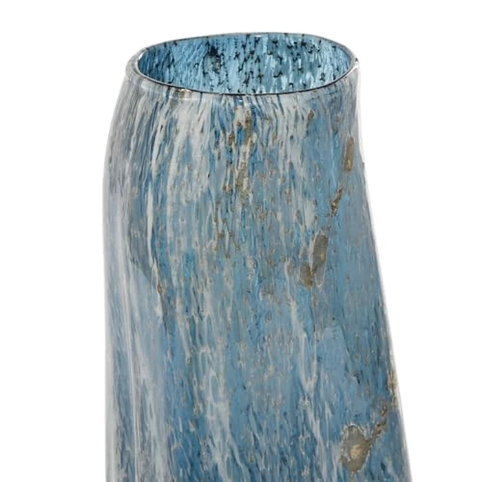 Deco 79 Glass Handmade Blown Vase, Set of 2 16", 15" H, Blue by Deco 79 - Image 4