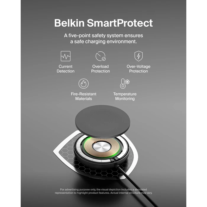 Belkin Magnetic Wireless Charging Pad 15W w/Pop-Up Stand - MagSafe-Compatible Qi2-Certified Wireless Charger for iPhone 17 Series, Samsung Galaxy S25, AirPods, & More w/Power Supply Included - Black by Belkin - Image 5