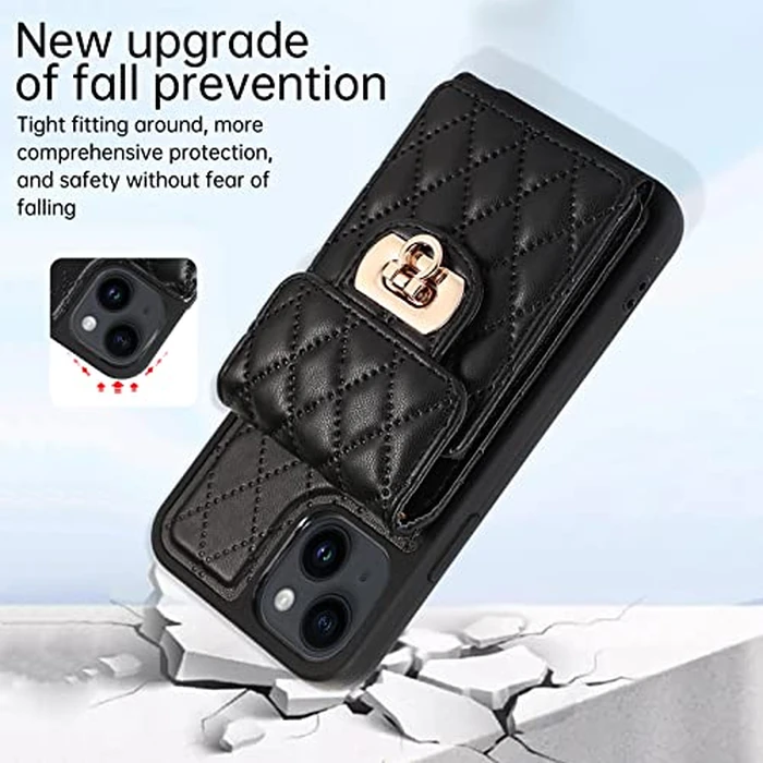 Phone Case for iPhone 14 Plus 6.7 inch Wallet Cover with Credit Card Holder Crossbody Strap Long Lanyard Leather Cell Accessories i-Phone 14+ iPhone14Plus 5G i i14 + iPhone14 14Plus Women Girls Black by Asuwish - Image 6