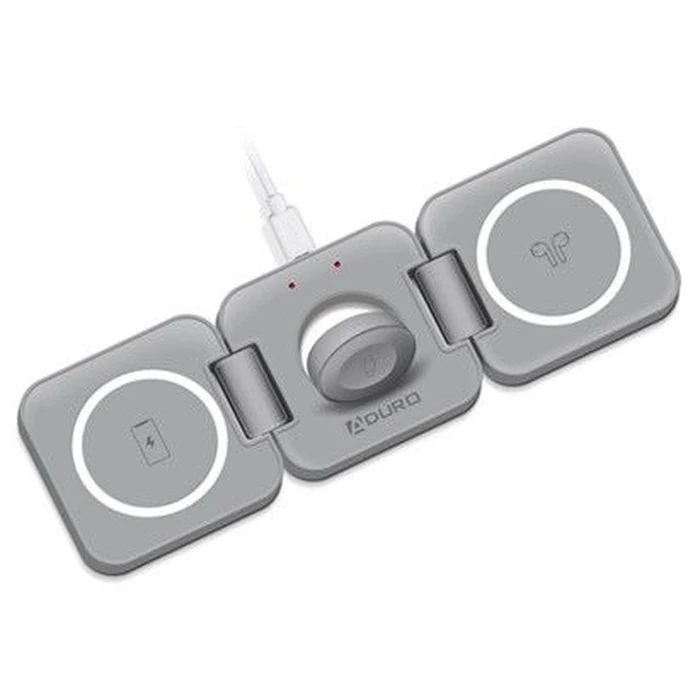 Aduro PowerUp Trinity 3-IN-1 Wireless Charging for Apple product - Gray by Aduro - Image 1