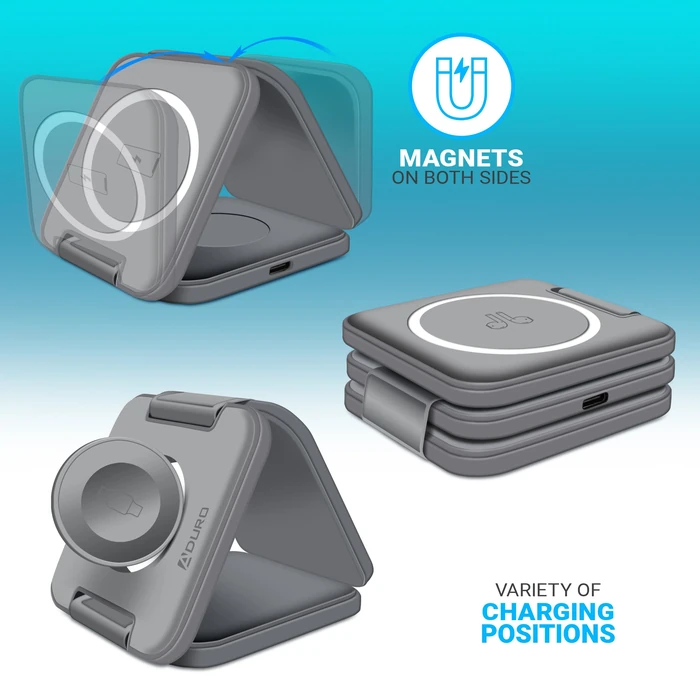 Aduro PowerUp Trinity 3-IN-1 Wireless Charging for Apple product - Gray by Aduro - Image 3