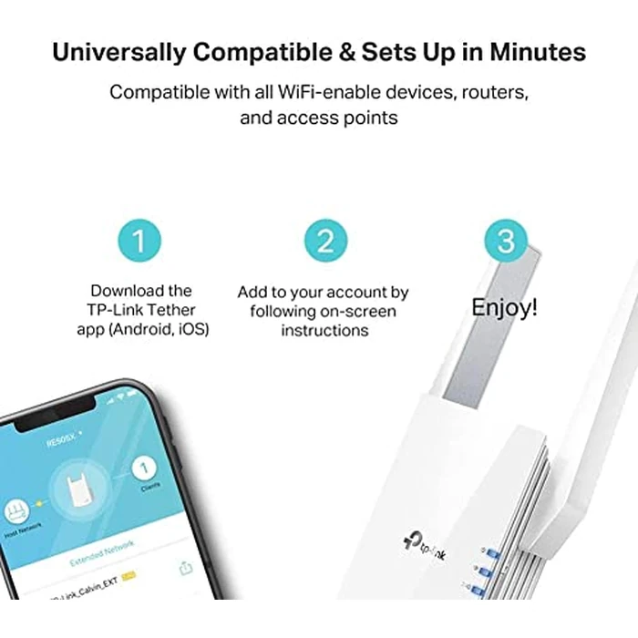TP-Link AX3000 WiFi 6 Range Extender Internet Booster (RE705X) - Dual Band, AP Mode w/Gigabit Port, OFDMA, Beamforming, APP Setup by TP-Link - Image 5