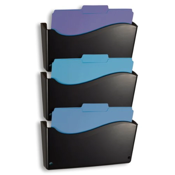 Officemate 2200 Series Wall File, 3 Pack, 13 3/4 x 3 x 19 1/2 Inches, Black (22382) by Officemate - Used - Good condition - CA$22.65