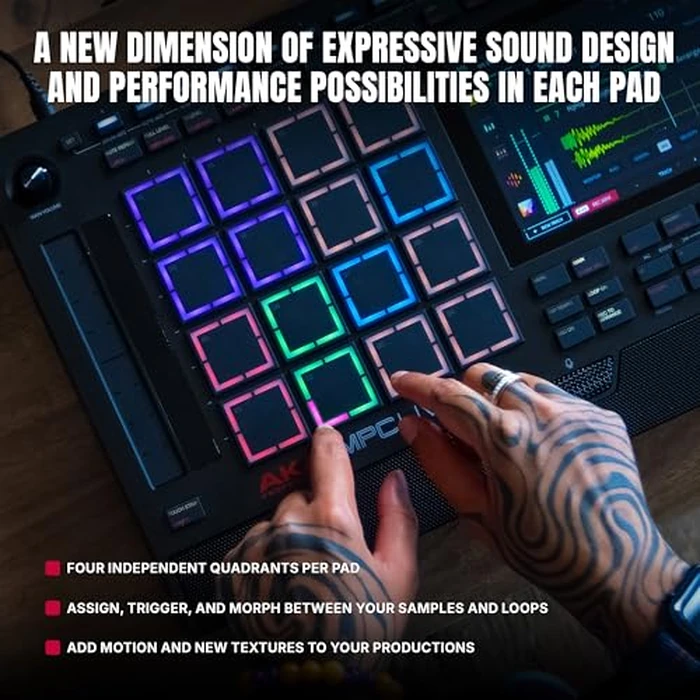 Akai Professional MPC Live III Standalone Portable Music Production Center with MPCe Pads, Sequencer, Touchscreen, Mic, Stereo Monitors, Audio Interface, Wi-Fi, Bluetooth, Battery, Touchstrip by Akai Professional - Image 5