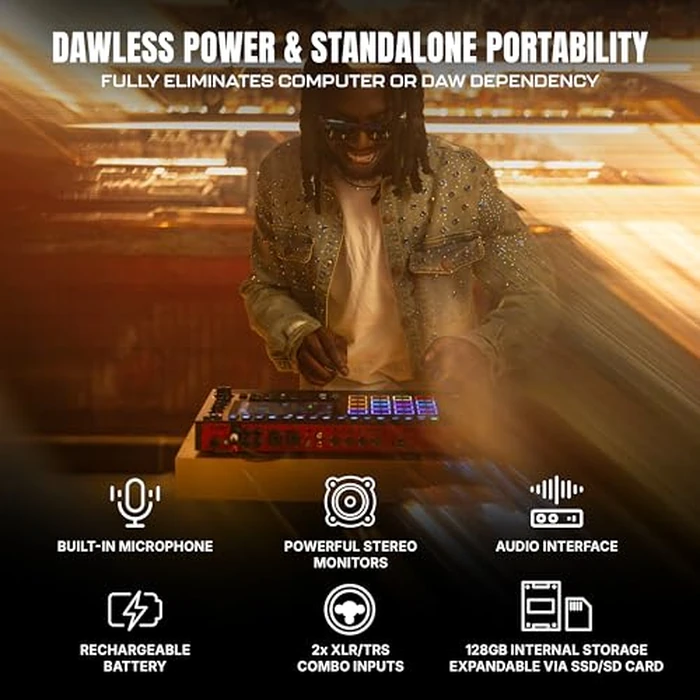 Akai Professional MPC Live III Standalone Portable Music Production Center with MPCe Pads, Sequencer, Touchscreen, Mic, Stereo Monitors, Audio Interface, Wi-Fi, Bluetooth, Battery, Touchstrip by Akai Professional - Image 6