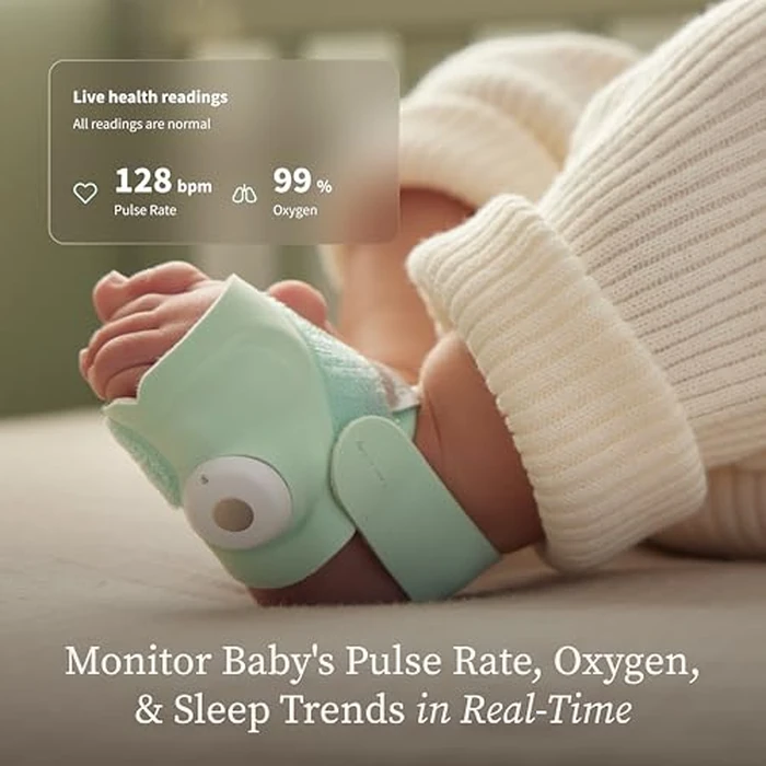 Owlet Dream Sock - Smart Wearable Baby Monitor, Infant SpO2 Monitor Tracks Heart Rate & Oxygen - Parents Receive Alerts, Sleep & Health Insights via App - Bedtime Blue by Owlet - Image 2