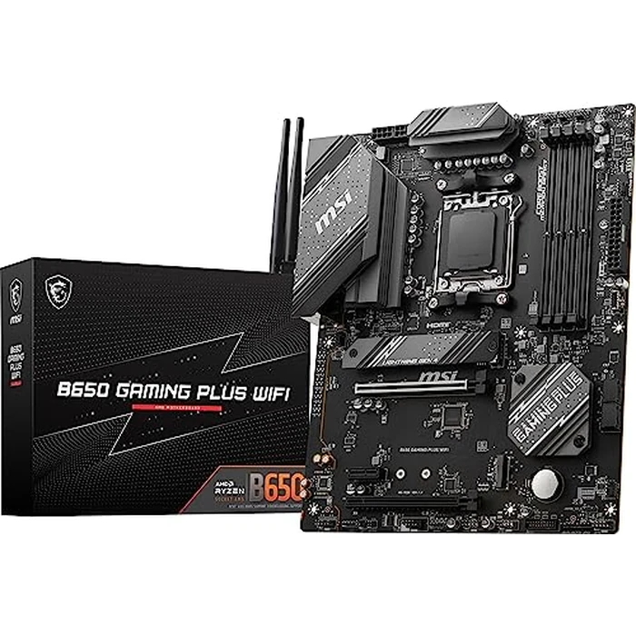 MSI B650 Gaming Plus WiFi Gaming Motherboard (AMD Ryzen 9000/8000/7000 Series Processors, AM5, DDR5, PCIe 4.0, M.2, SATA 6Gb/s, USB 3.2 Gen 2, HDMI/DP, Wi-Fi 6E, Bluetooth 5.3, 2.5Gbps LAN, ATX) by msi - Image 1
